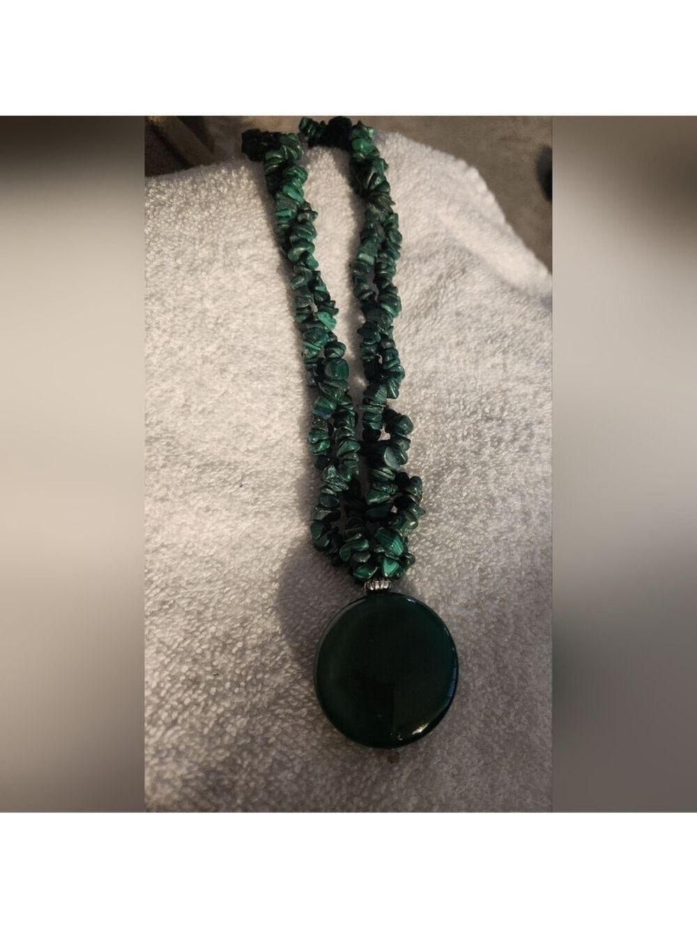 MALACHITE CHUNK NECKLACE  VINTAGE